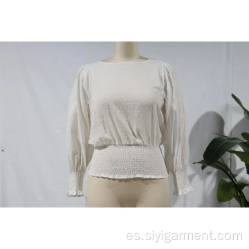 Top de manga larga de algodon blusa de algodon confeccionada fabricantes y proveedores de tops de algodon blanco en China